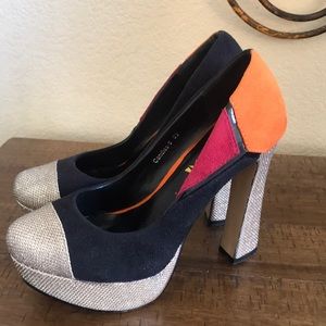 Machi colorblock platform heels